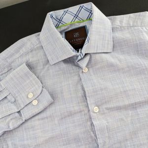 Tattersall London Men's‎ 15 S/M Cotton Long Sleeve Button Down Shirt